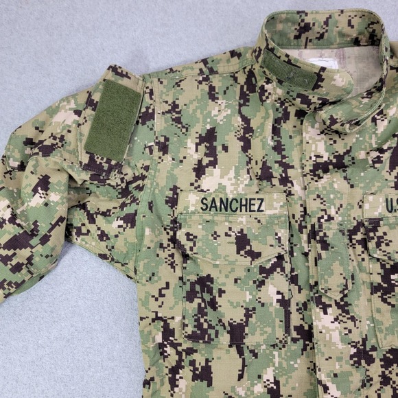 military blouse Jacket Mens Medium Green Navy Working Uniform Type III Camo - Picture 2 of 9